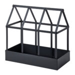 Miniatuurne kasvuhoone, must metall