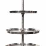 6-tasandiline postament ETAGERE, hõbedane metall (180cm)