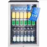 Külmkapp klaasuksega, hõbe - kõrgus 84.5cm