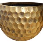 Keraamiline lillepott HEXA, keskmine kuldne