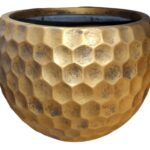 Keraamiline lillepott HEXA, väike kuldne